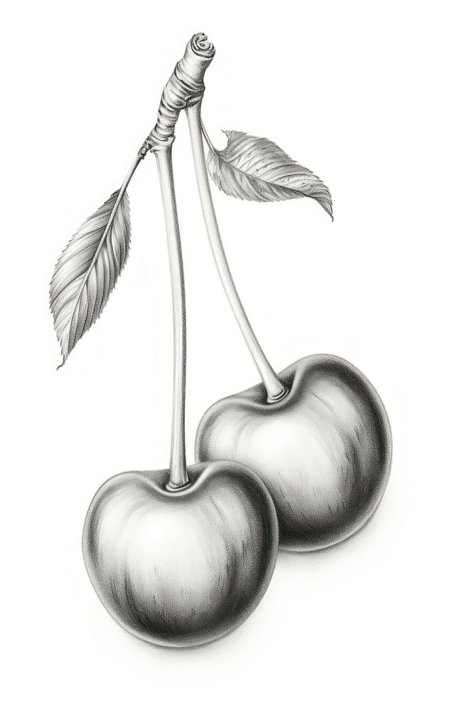  Drawing cherry sketch fruit. AI generated Image by rawpixel.