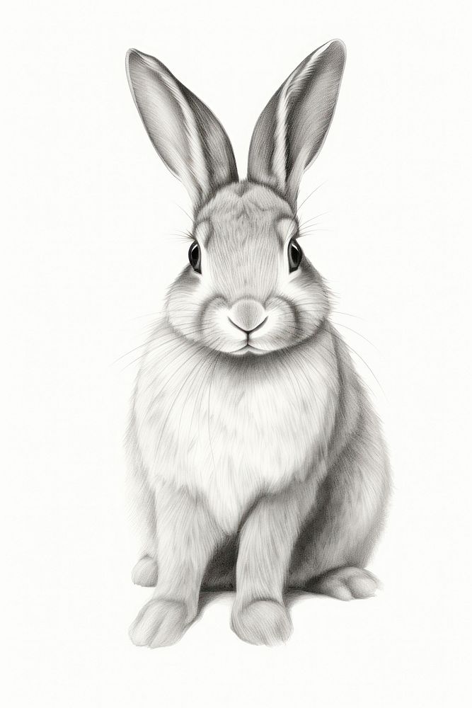  Bunny drawing sketch animal. AI generated Image by rawpixel.