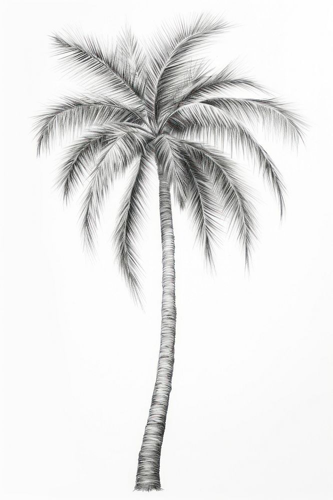  Palm tree drawing sketch plant. AI generated Image by rawpixel.