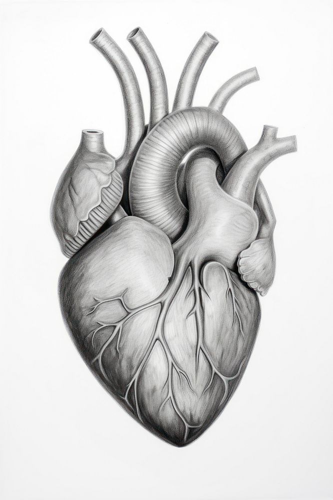  Real heart drawing sketch illustrated. AI generated Image by rawpixel.