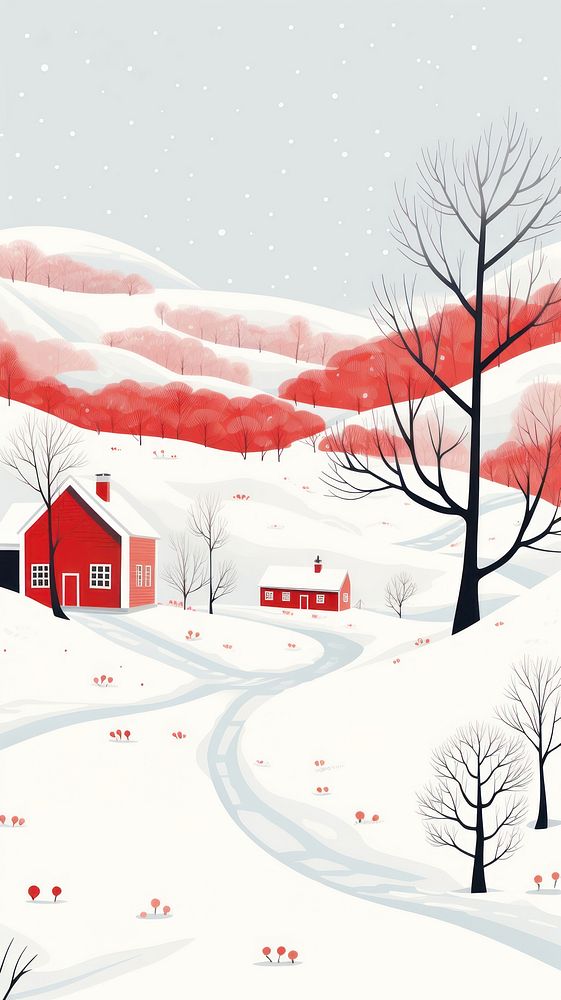 House snow landscape outdoors. AI generated Image by rawpixel.