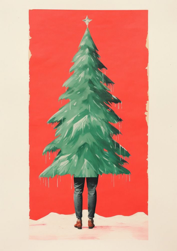 Rendeer christmas tree plant. AI generated Image by rawpixel.