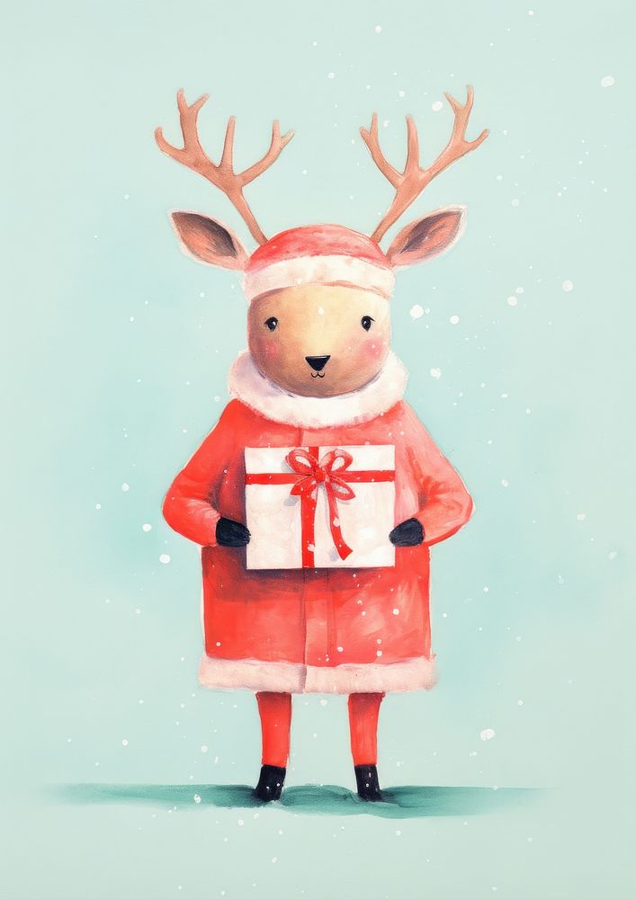 Rendeer gift representation celebration. AI generated Image by rawpixel.