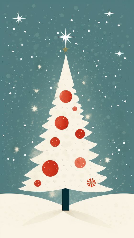 Christmas snow winter tree. AI generated Image by rawpixel.