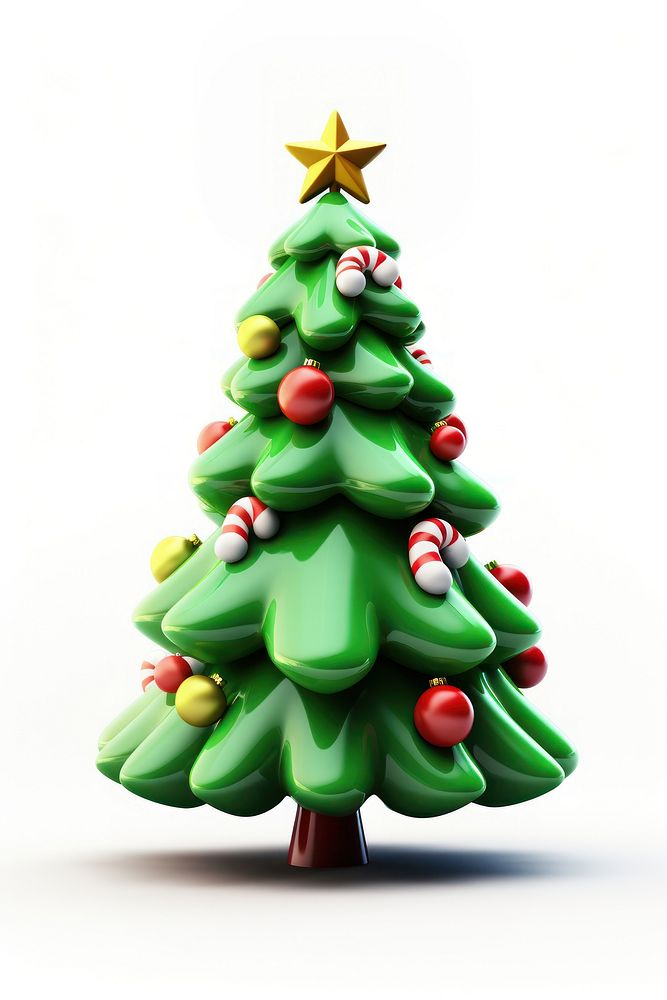 Cartoon christmas tree plant white background anticipation. AI generated Image by rawpixel.