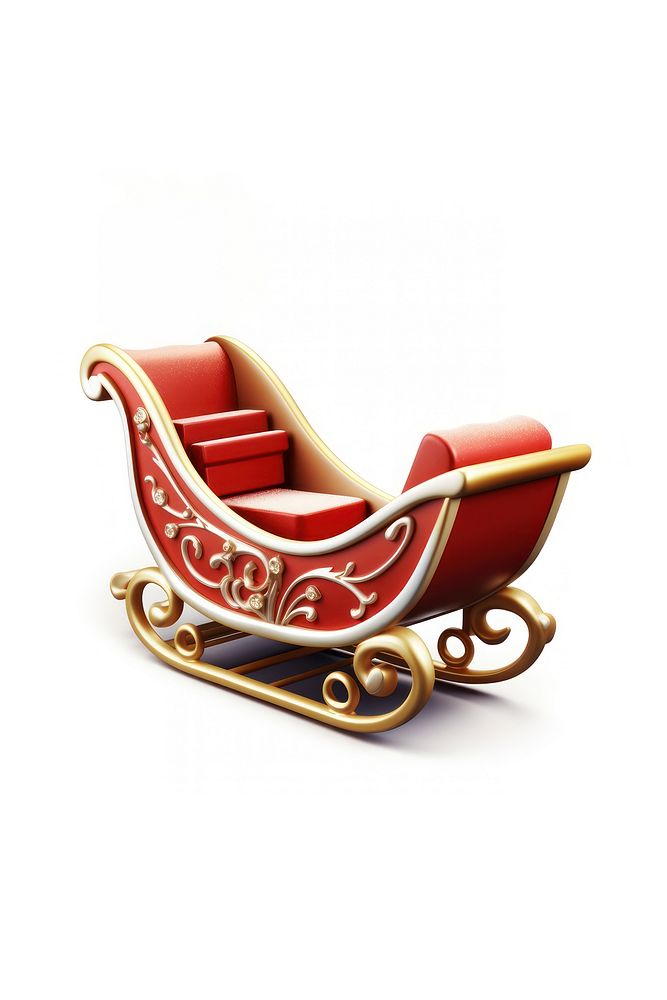 Christmas Sleigh white background celebration furniture. AI generated Image by rawpixel.