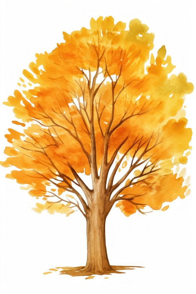 Autumn tree cartoon plant maple. AI generated Image by rawpixel.