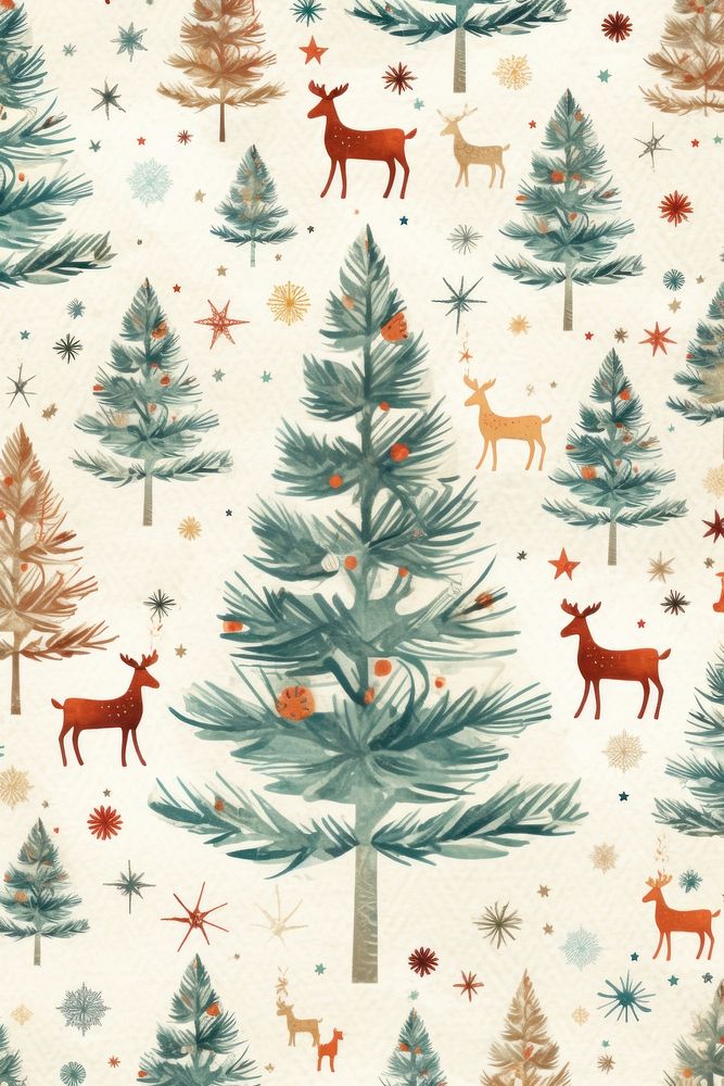 Christmas patterns tree backgrounds mammal | Premium Photo Illustration ...