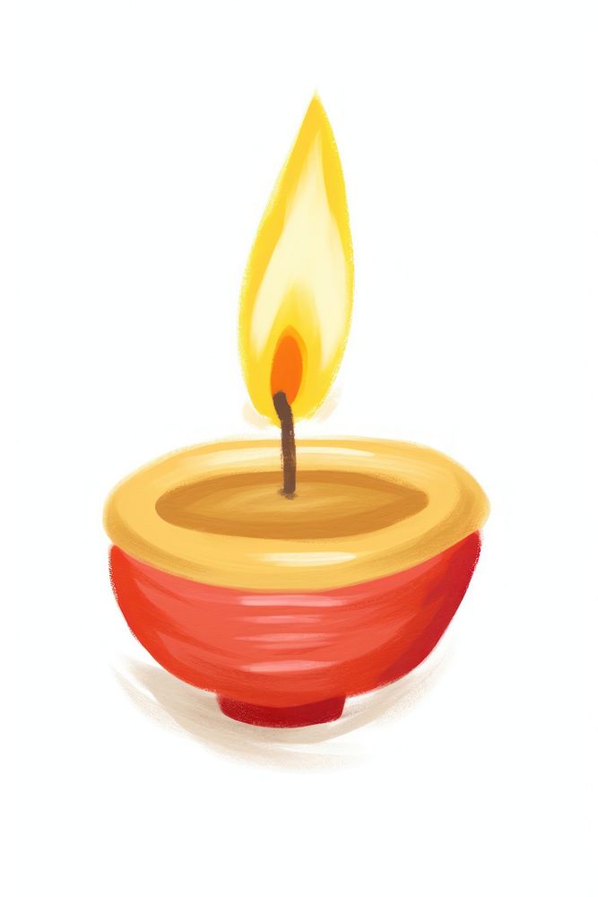 Diwali candle fire white background illuminated. AI generated Image by rawpixel.