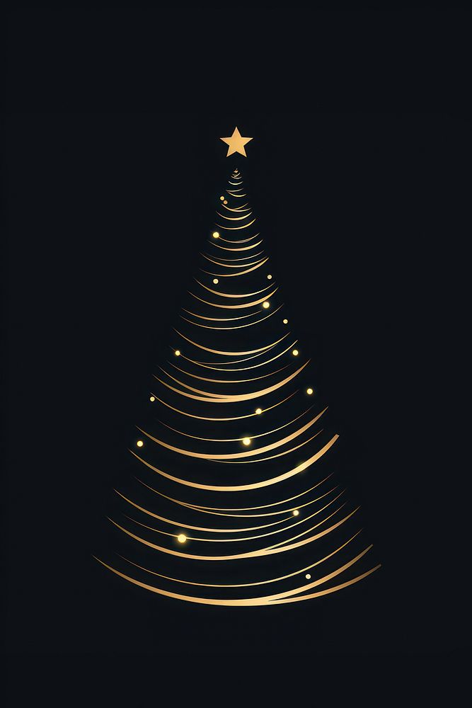 Christmas night line tree. AI generated Image by rawpixel.