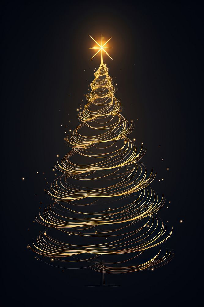 Christmas lighting night tree. AI generated Image by rawpixel.