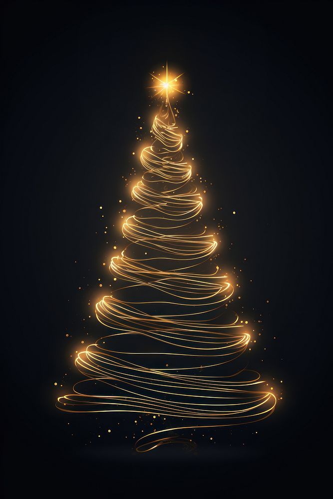 Christmas lighting night tree. AI generated Image by rawpixel.