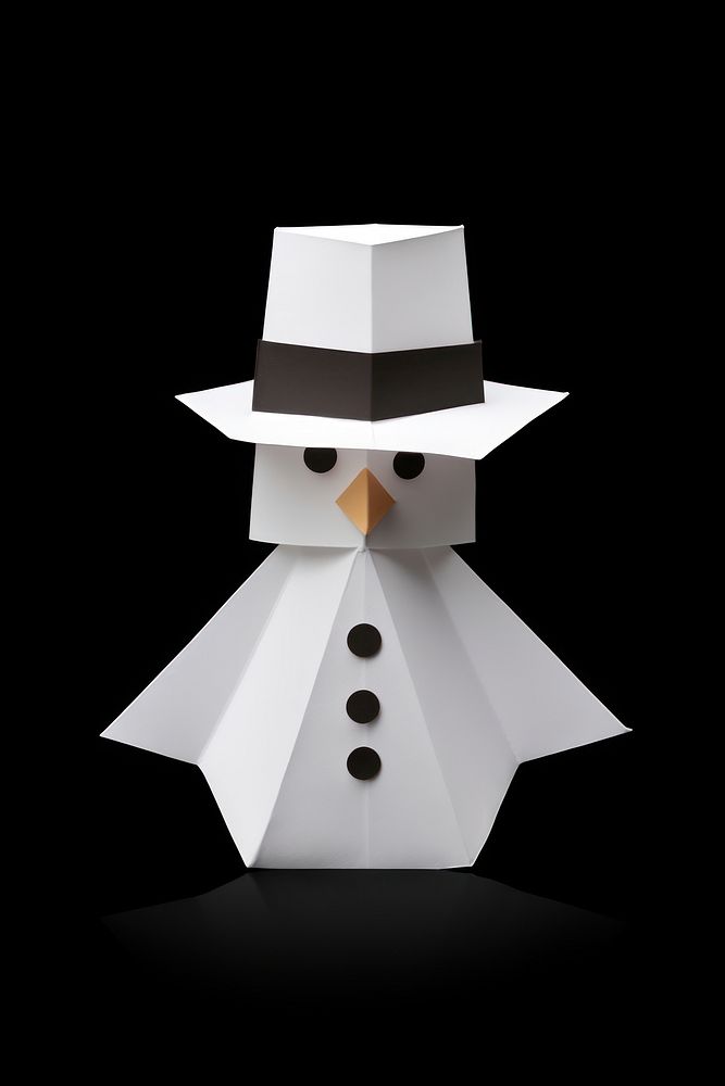 Snowman origami winter origami paper. AI generated Image by rawpixel.