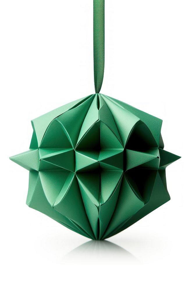 Christmas ball origami paper white background. AI generated Image by rawpixel.