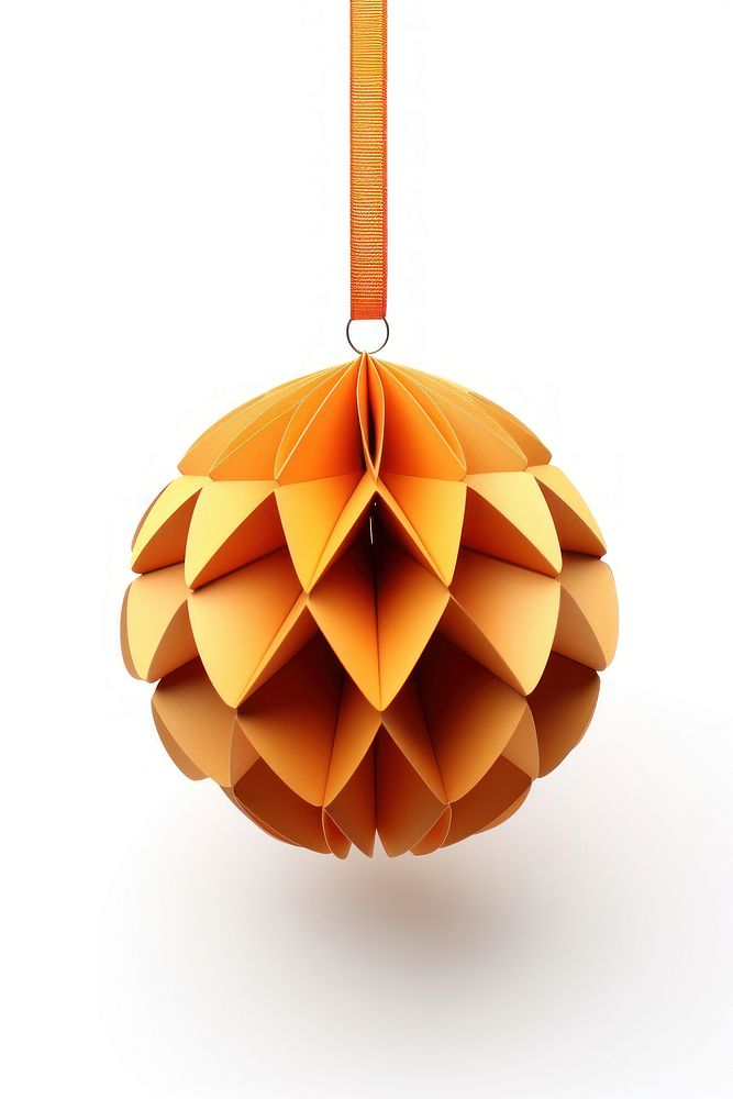 Christmas ball origami paper white background. AI generated Image by rawpixel.