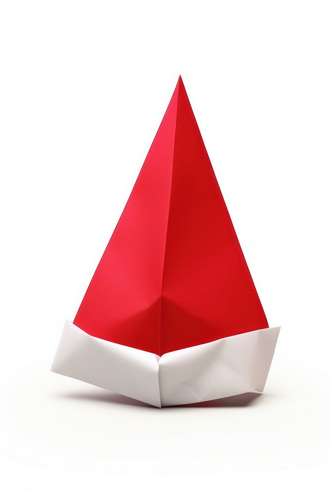 Santa hat origami paper white background. AI generated Image by rawpixel.