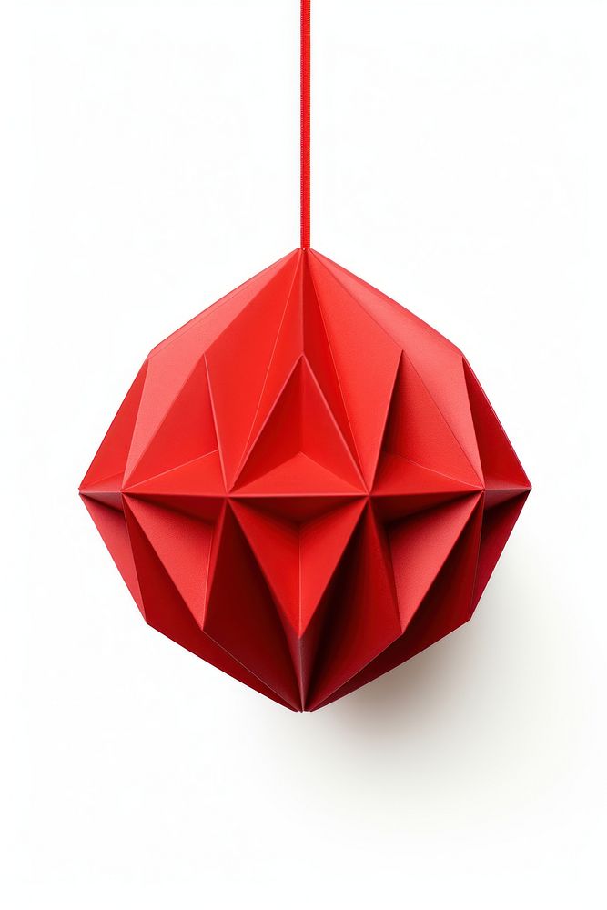 Christmas ball origami paper art. AI generated Image by rawpixel.