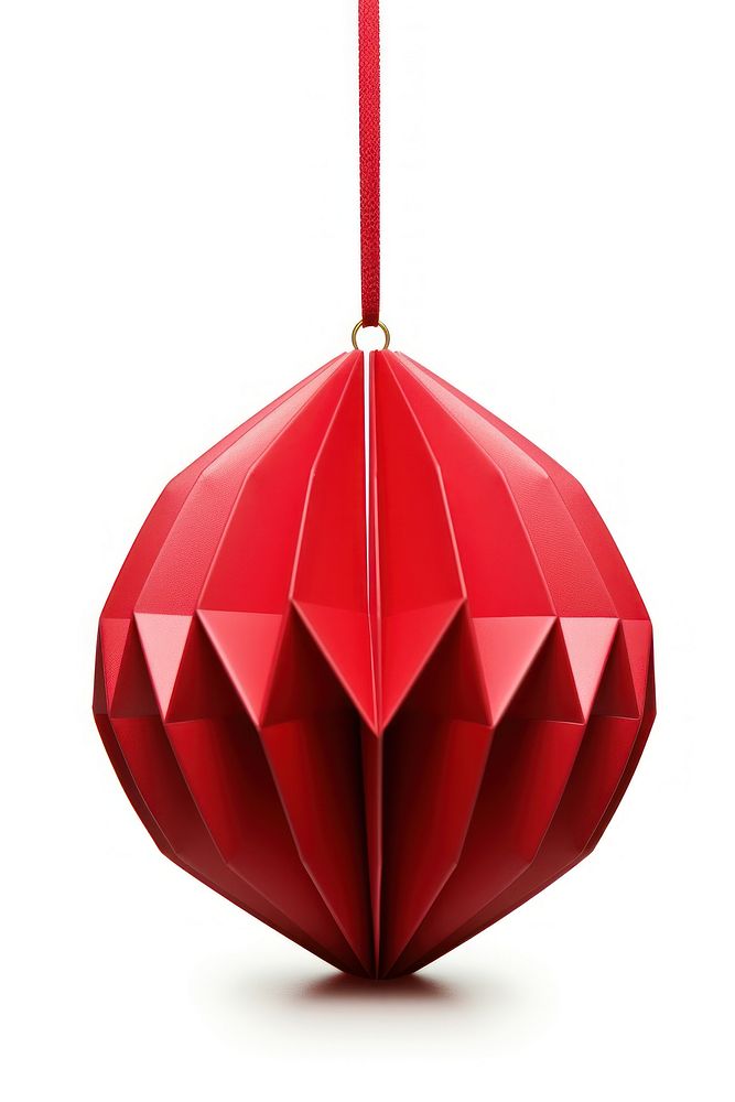 Christmas balls origami paper white background. AI generated Image by rawpixel.