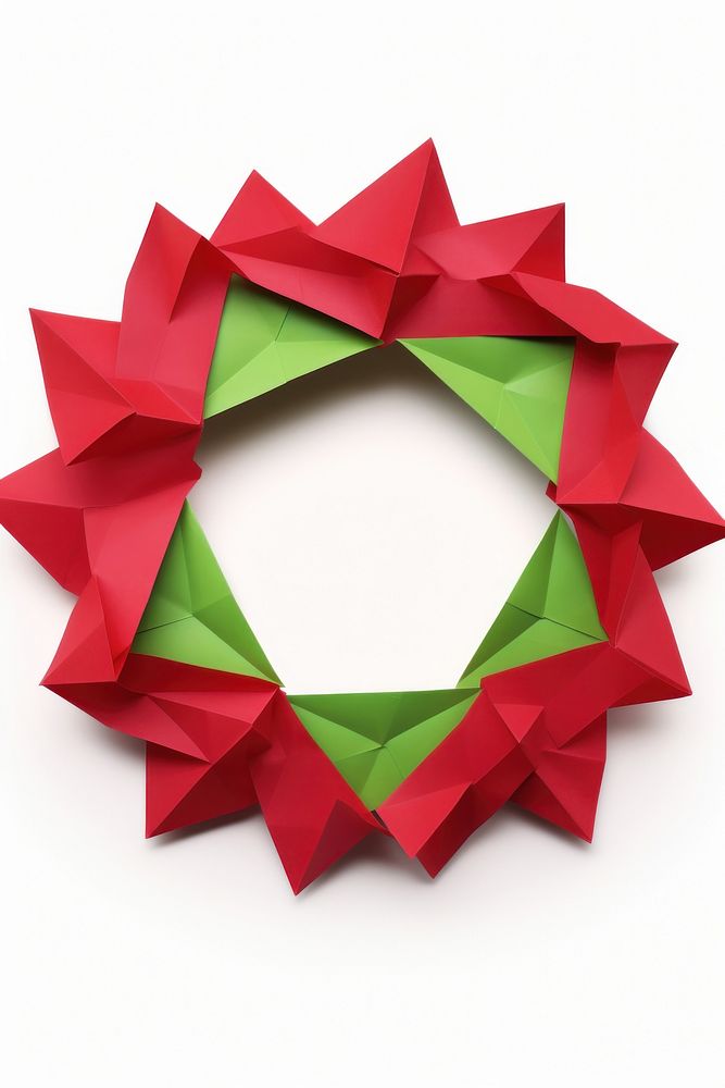 Christmas wreath origami paper art. AI generated Image by rawpixel.