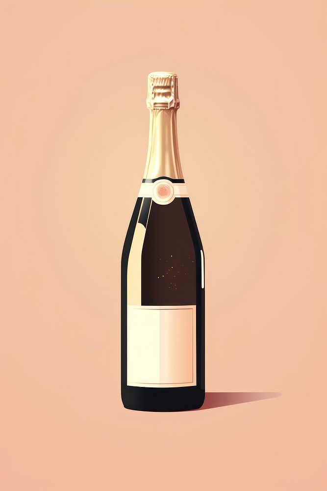 Champagne Bottle bottle champagne drink. AI generated Image by rawpixel.