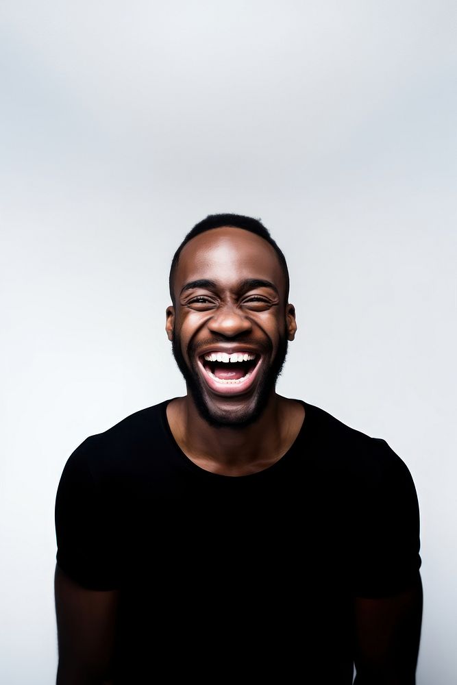 Black man laughing. AI generated Image by rawpixel.