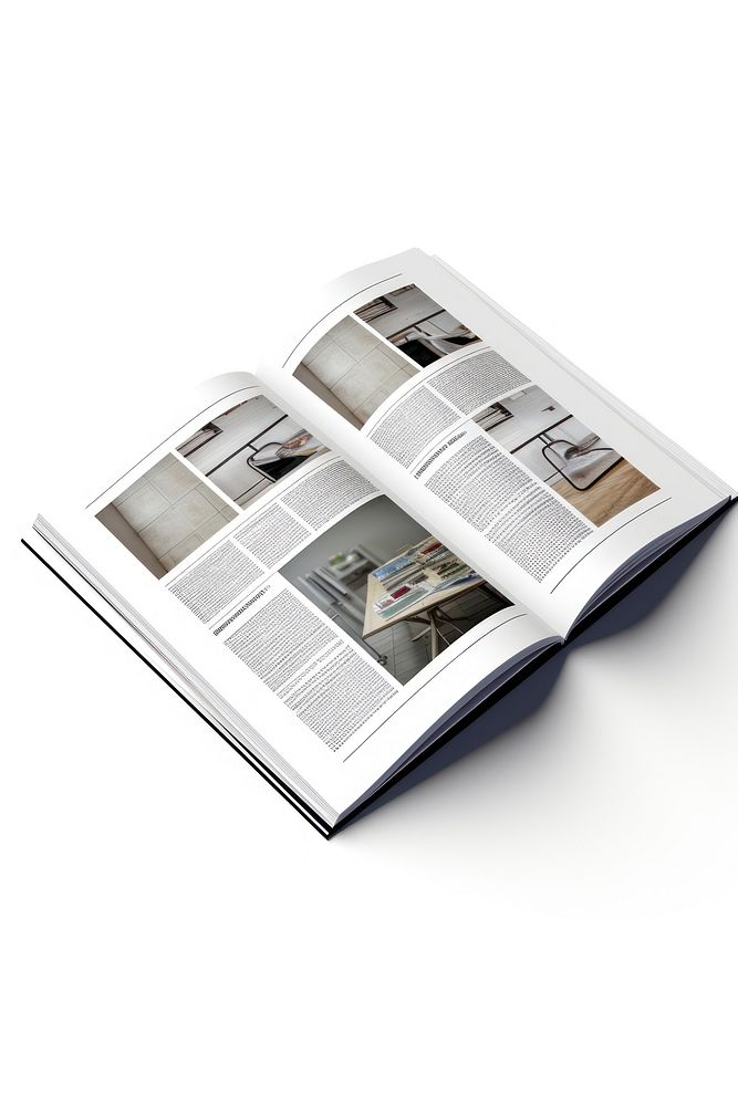 Opened magazie white background advertisement publication. AI generated Image by rawpixel.