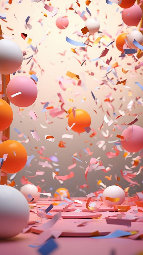 Confetti celebration balloon backgrounds. AI generated Image by rawpixel.