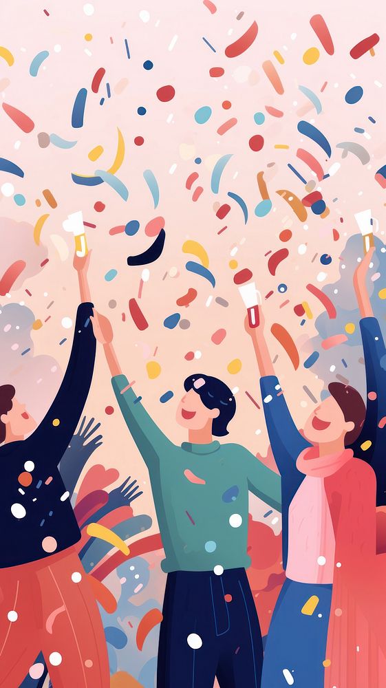 Confetti celebration new year's eve togetherness. AI generated Image by rawpixel.