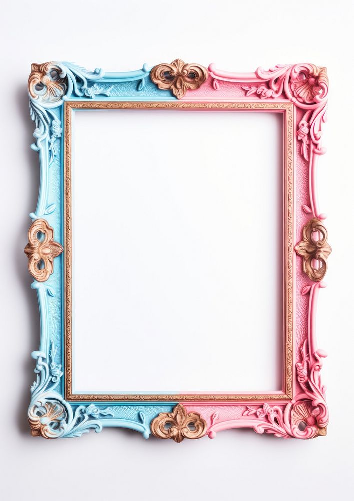Frame pink blue white background. AI generated Image by rawpixel.