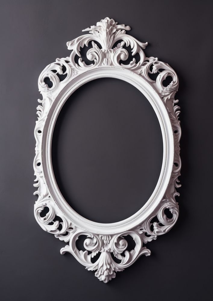 Oval white jewelry mirror frame. AI generated Image by rawpixel.