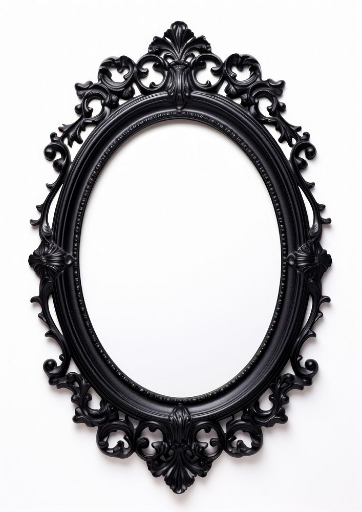 Oval black mirror photo oval. AI generated Image by rawpixel.