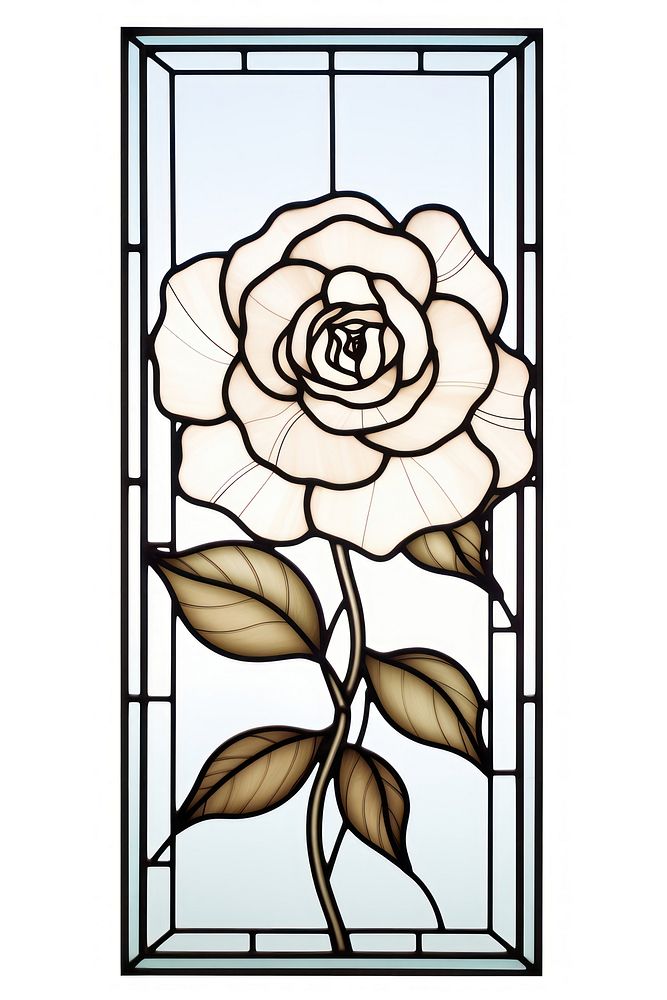 Glass Camellia art white white background. AI generated Image by rawpixel.