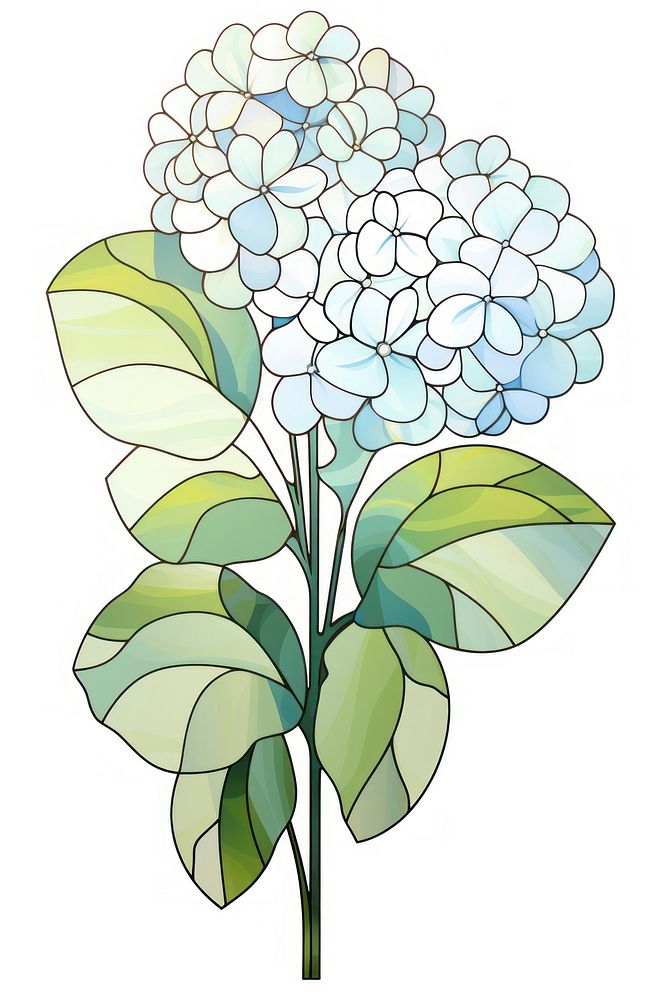 Glass Hydrangea hydrangea pattern flower. AI generated Image by rawpixel.