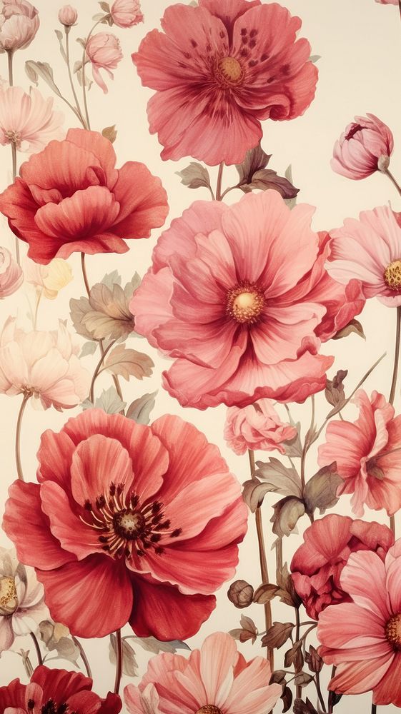 Flowers wallpaper pattern petal. AI generated Image by rawpixel.