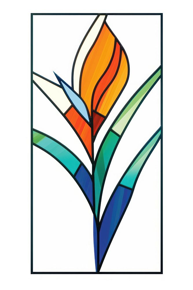 Art plant white background stained glass. AI generated Image by rawpixel.