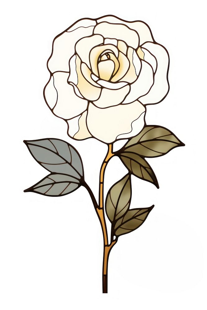 Glass Camellia drawing flower sketch. AI generated Image by rawpixel.