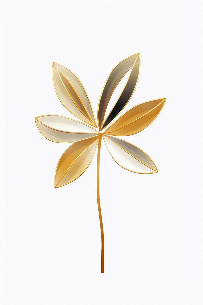 Gold flower plant white background accessories. AI generated Image by rawpixel.