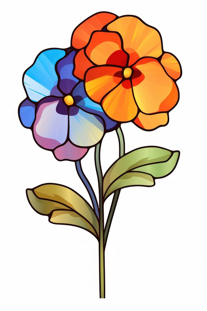 Glass pansy flower plant art. AI generated Image by rawpixel.