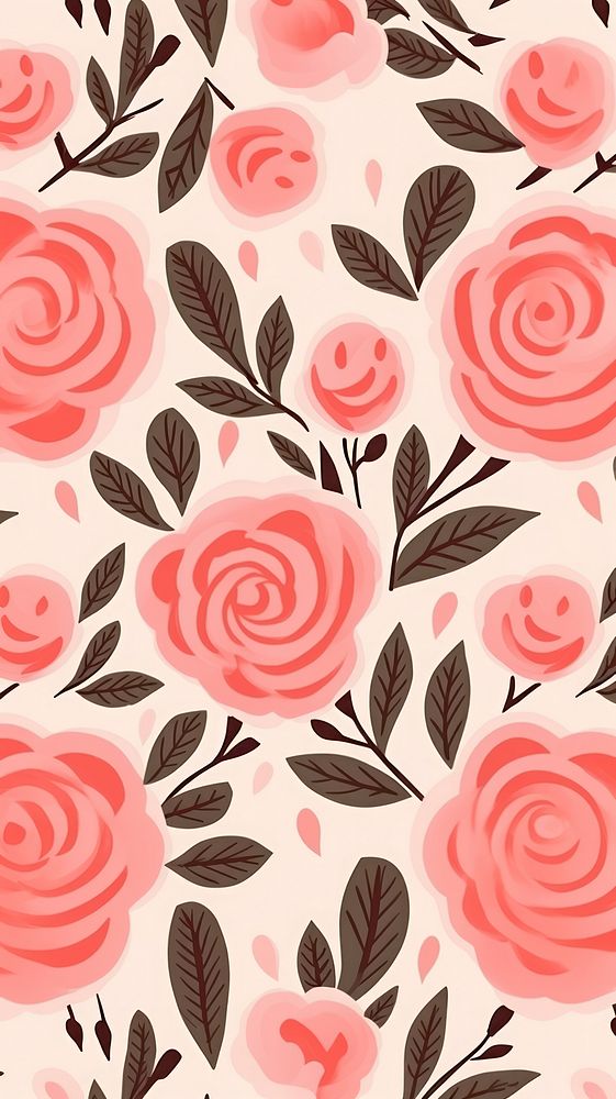 Pink rose pattern flower plant. AI generated Image by rawpixel.