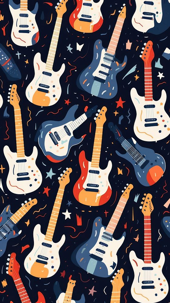 Guitar guitar pattern backgrounds. AI generated Image by rawpixel.