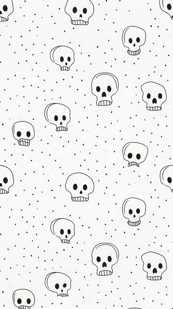 Skull pattern backgrounds line. AI generated Image by rawpixel.