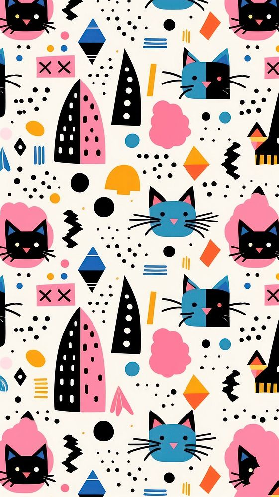 Cat pattern backgrounds creativity. AI generated Image by rawpixel.