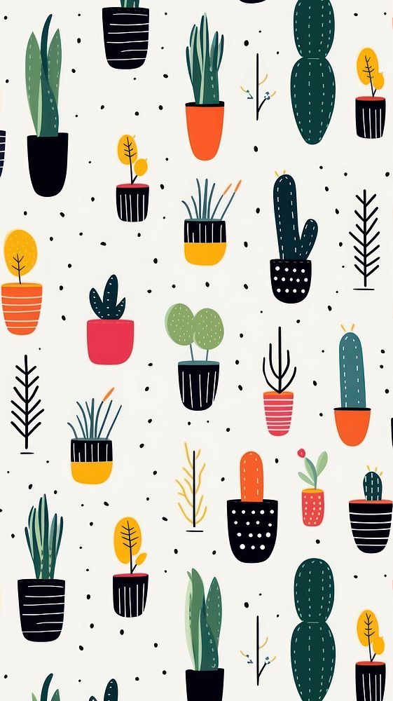 Plant pattern cactus backgrounds. AI generated Image by rawpixel.