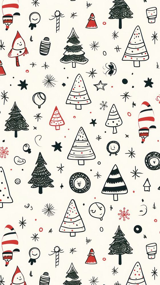 Merry christmas pattern cartoon paper. AI generated Image by rawpixel.