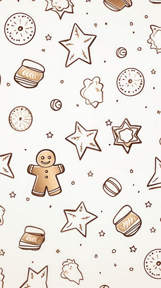 Christmas cookies pattern cartoon gingerbread. AI generated Image by rawpixel.