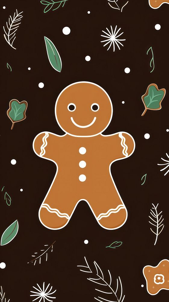 Christmas gingerbread man cartoon cookie food. AI generated Image by rawpixel.