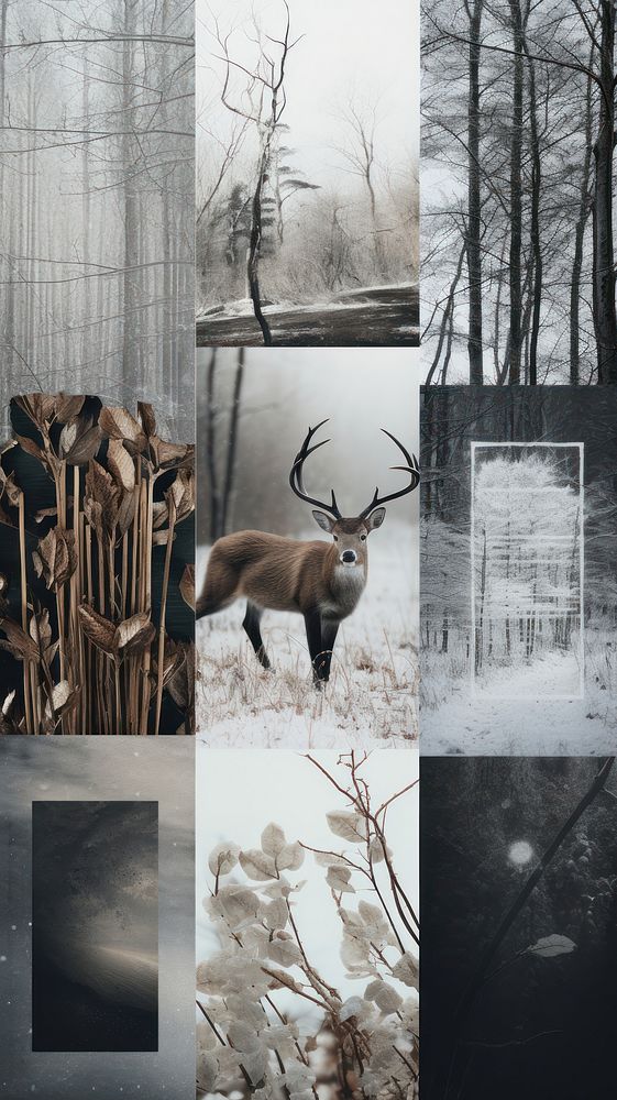 Winter wildlife outdoors drawing. AI generated Image by rawpixel.