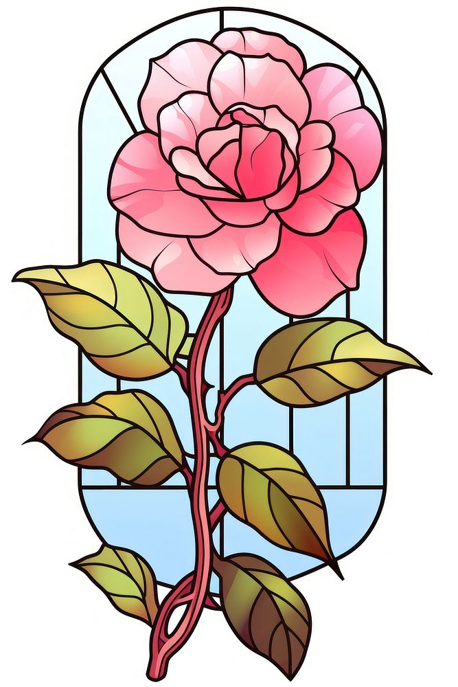 Glass Camellia flower plant rose. AI generated Image by rawpixel.