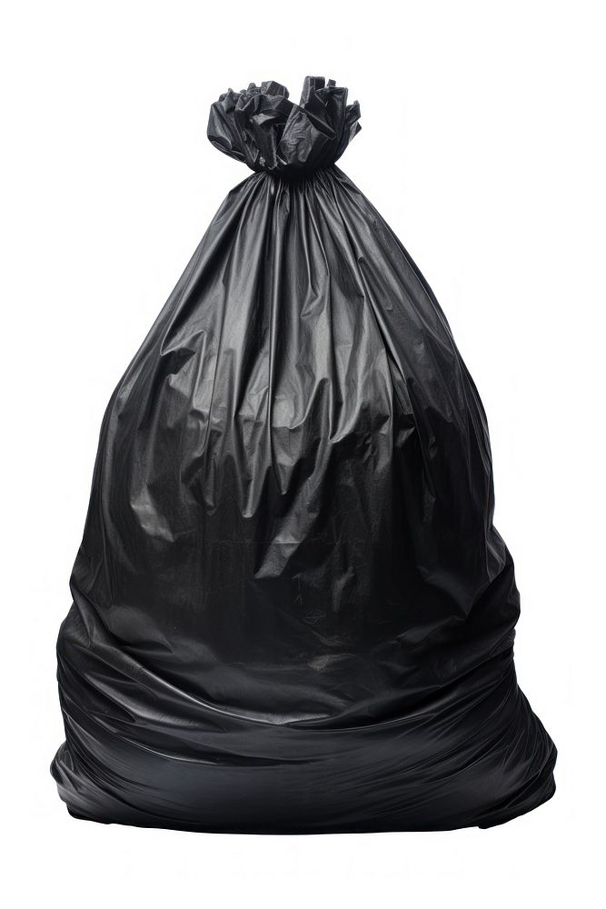 Black garbage bag plastic white background monochrome. AI generated Image by rawpixel.