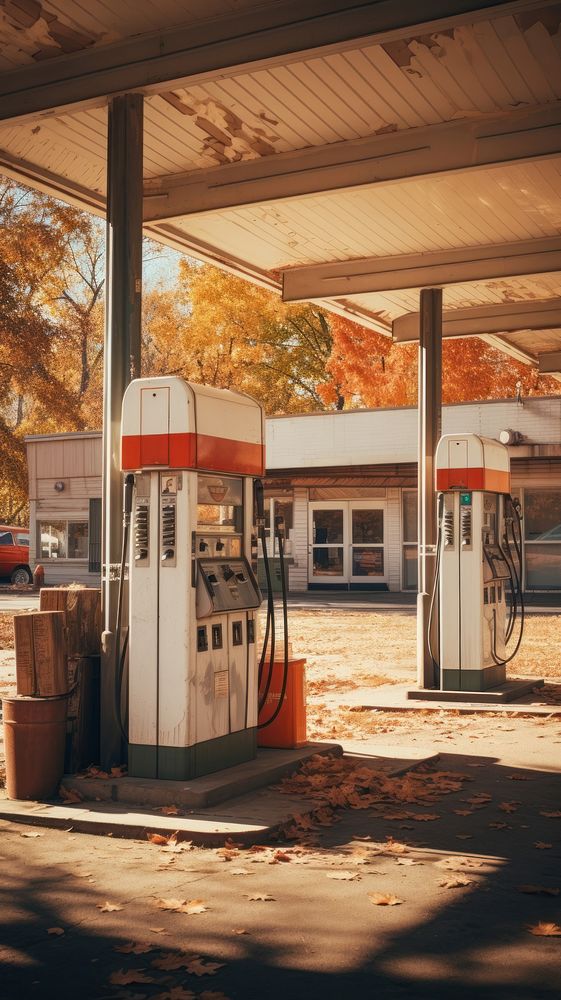 Gas station transportation architecture automobile. AI generated Image by rawpixel.